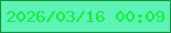 文字の大きさ：1、枠の色：109444、背景の色：5df2b6、文字の色：11ef34 無料ブログパーツのブログ時計