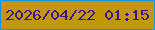 文字の大きさ：5、枠の色：1094e9、背景の色：c19802、文字の色：401184 無料ブログパーツのブログ時計
