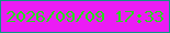 文字の大きさ：2、枠の色：109583、背景の色：eb1cf4、文字の色：2ada1d 無料ブログパーツのブログ時計