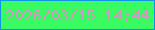 文字の大きさ：4、枠の色：1095e6、背景の色：3bfb62、文字の色：d494c4 無料ブログパーツのブログ時計