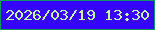 文字の大きさ：2、枠の色：109761、背景の色：3503fa、文字の色：cdf5ae 無料ブログパーツのブログ時計