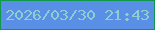 文字の大きさ：4、枠の色：10984a、背景の色：5990e6、文字の色：8fced0 無料ブログパーツのブログ時計