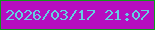 文字の大きさ：4、枠の色：109a1c、背景の色：b50ec0、文字の色：63d0e1 無料ブログパーツのブログ時計