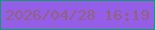 文字の大きさ：3、枠の色：109a72、背景の色：945fe6、文字の色：8e637b 無料ブログパーツのブログ時計