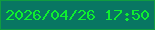 文字の大きさ：3、枠の色：109c40、背景の色：087662、文字の色：0eef30 無料ブログパーツのブログ時計