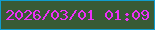 文字の大きさ：1、枠の色：109ccd、背景の色：385a35、文字の色：ee30f8 無料ブログパーツのブログ時計
