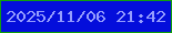 文字の大きさ：3、枠の色：109e0d、背景の色：040edb、文字の色：959dfe 無料ブログパーツのブログ時計