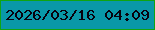 文字の大きさ：4、枠の色：10a412、背景の色：0998a8、文字の色：08020e 無料ブログパーツのブログ時計