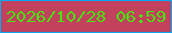 文字の大きさ：2、枠の色：10a4ed、背景の色：c2415c、文字の色：4bde13 無料ブログパーツのブログ時計