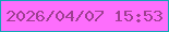 文字の大きさ：3、枠の色：10a6b7、背景の色：fd6efc、文字の色：9e3e91 無料ブログパーツのブログ時計