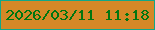 文字の大きさ：5、枠の色：10a788、背景の色：d48827、文字の色：007611 無料ブログパーツのブログ時計