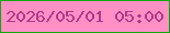 文字の大きさ：3、枠の色：10a80b、背景の色：fe90c5、文字の色：af3989 無料ブログパーツのブログ時計