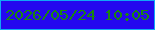 文字の大きさ：1、枠の色：10a8f6、背景の色：2408ef、文字の色：1b8610 無料ブログパーツのブログ時計