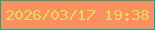 文字の大きさ：1、枠の色：10ab89、背景の色：fa9060、文字の色：e4da5d 無料ブログパーツのブログ時計