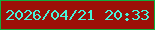 文字の大きさ：5、枠の色：10ae3e、背景の色：9c1008、文字の色：47f3d9 無料ブログパーツのブログ時計