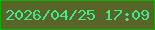 文字の大きさ：3、枠の色：10af00、背景の色：596528、文字の色：3fea8e 無料ブログパーツのブログ時計