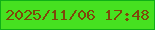 文字の大きさ：2、枠の色：10af16、背景の色：46e120、文字の色：7e470a 無料ブログパーツのブログ時計
