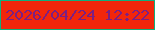 文字の大きさ：1、枠の色：10af7d、背景の色：f2260b、文字の色：7c1f83 無料ブログパーツのブログ時計