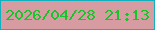 文字の大きさ：5、枠の色：10b0bf、背景の色：d69ca2、文字の色：14c52b 無料ブログパーツのブログ時計