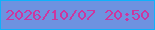文字の大きさ：1、枠の色：10b1fa、背景の色：6e92e0、文字の色：cc369f 無料ブログパーツのブログ時計