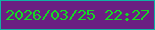文字の大きさ：2、枠の色：10b2a4、背景の色：6b1f82、文字の色：16da23 無料ブログパーツのブログ時計