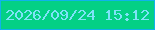 文字の大きさ：4、枠の色：10b2ec、背景の色：04d085、文字の色：7ee3f7 無料ブログパーツのブログ時計