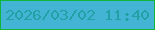 文字の大きさ：2、枠の色：10b53a、背景の色：44b4d5、文字の色：21a1a5 無料ブログパーツのブログ時計