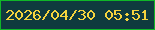 文字の大きさ：1、枠の色：10b628、背景の色：0f3a3e、文字の色：f5d33e 無料ブログパーツのブログ時計