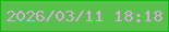 文字の大きさ：4、枠の色：10b90e、背景の色：5ac04d、文字の色：daa9dd 無料ブログパーツのブログ時計