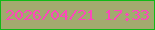 文字の大きさ：3、枠の色：10b917、背景の色：a2aa6f、文字の色：fd47ba 無料ブログパーツのブログ時計