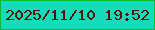 文字の大きさ：1、枠の色：10b92f、背景の色：12dcb9、文字の色：610906 無料ブログパーツのブログ時計