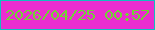 文字の大きさ：2、枠の色：10bfbf、背景の色：ea2dd0、文字の色：71d235 無料ブログパーツのブログ時計
