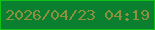 文字の大きさ：5、枠の色：10c217、背景の色：0a7f30、文字の色：8c913f 無料ブログパーツのブログ時計