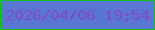 文字の大きさ：3、枠の色：10c21c、背景の色：5a76d3、文字の色：7f4bc9 無料ブログパーツのブログ時計