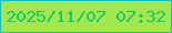 文字の大きさ：2、枠の色：10c2bd、背景の色：9fe851、文字の色：1ac960 無料ブログパーツのブログ時計
