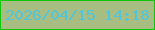 文字の大きさ：2、枠の色：10c60a、背景の色：a8bd82、文字の色：53c5d8 無料ブログパーツのブログ時計