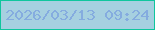 文字の大きさ：2、枠の色：10c69d、背景の色：a6d0e0、文字の色：85acdf 無料ブログパーツのブログ時計