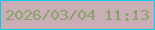 文字の大きさ：5、枠の色：10c6e9、背景の色：caaeb6、文字の色：88a26c 無料ブログパーツのブログ時計