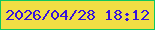 文字の大きさ：4、枠の色：10c75f、背景の色：f1de44、文字の色：3713db 無料ブログパーツのブログ時計
