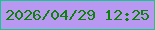 文字の大きさ：3、枠の色：10ca8a、背景の色：b898f1、文字の色：0c8308 無料ブログパーツのブログ時計