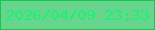文字の大きさ：4、枠の色：10cc4a、背景の色：68d58e、文字の色：1af372 無料ブログパーツのブログ時計
