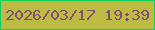 文字の大きさ：5、枠の色：10cf5b、背景の色：bdbb43、文字の色：7d5175 無料ブログパーツのブログ時計