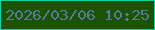 文字の大きさ：3、枠の色：10d2a7、背景の色：1a5304、文字の色：56799c 無料ブログパーツのブログ時計