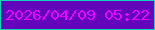 文字の大きさ：4、枠の色：10d4bc、背景の色：6305ba、文字の色：e904fe 無料ブログパーツのブログ時計