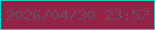 文字の大きさ：3、枠の色：10d7cb、背景の色：932245、文字の色：684e64 無料ブログパーツのブログ時計