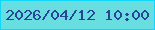 文字の大きさ：3、枠の色：10d7fb、背景の色：68dee0、文字の色：294598 無料ブログパーツのブログ時計