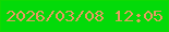 文字の大きさ：1、枠の色：10d903、背景の色：03da09、文字の色：e59c61 無料ブログパーツのブログ時計