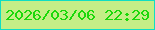 文字の大きさ：1、枠の色：10ddc3、背景の色：c4ee87、文字の色：1bd80a 無料ブログパーツのブログ時計