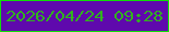 文字の大きさ：5、枠の色：10de07、背景の色：5f09ad、文字の色：32b11f 無料ブログパーツのブログ時計