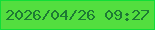 文字の大きさ：4、枠の色：10de37、背景の色：53de3f、文字の色：1d7b34 無料ブログパーツのブログ時計